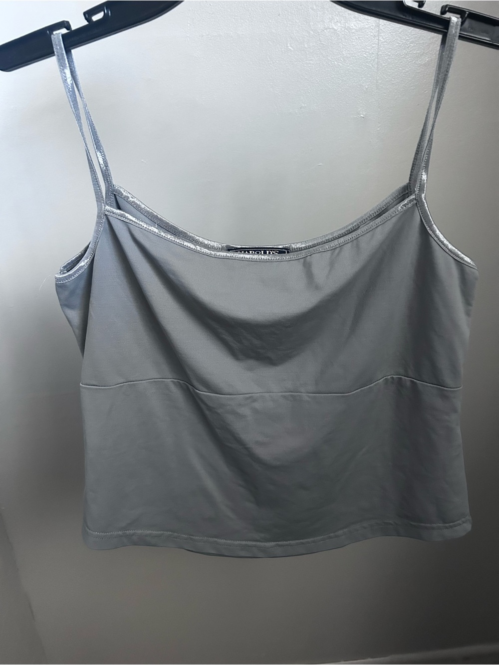 Vintage Harold’s Silver Gray Square Neck Camisole Tank Top Size Small Y2K